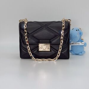 ❣️CLEARANCE🖤 MICHAEL KORS SERENA Medium Black Gold Chain Shoulder Bag Crossbody